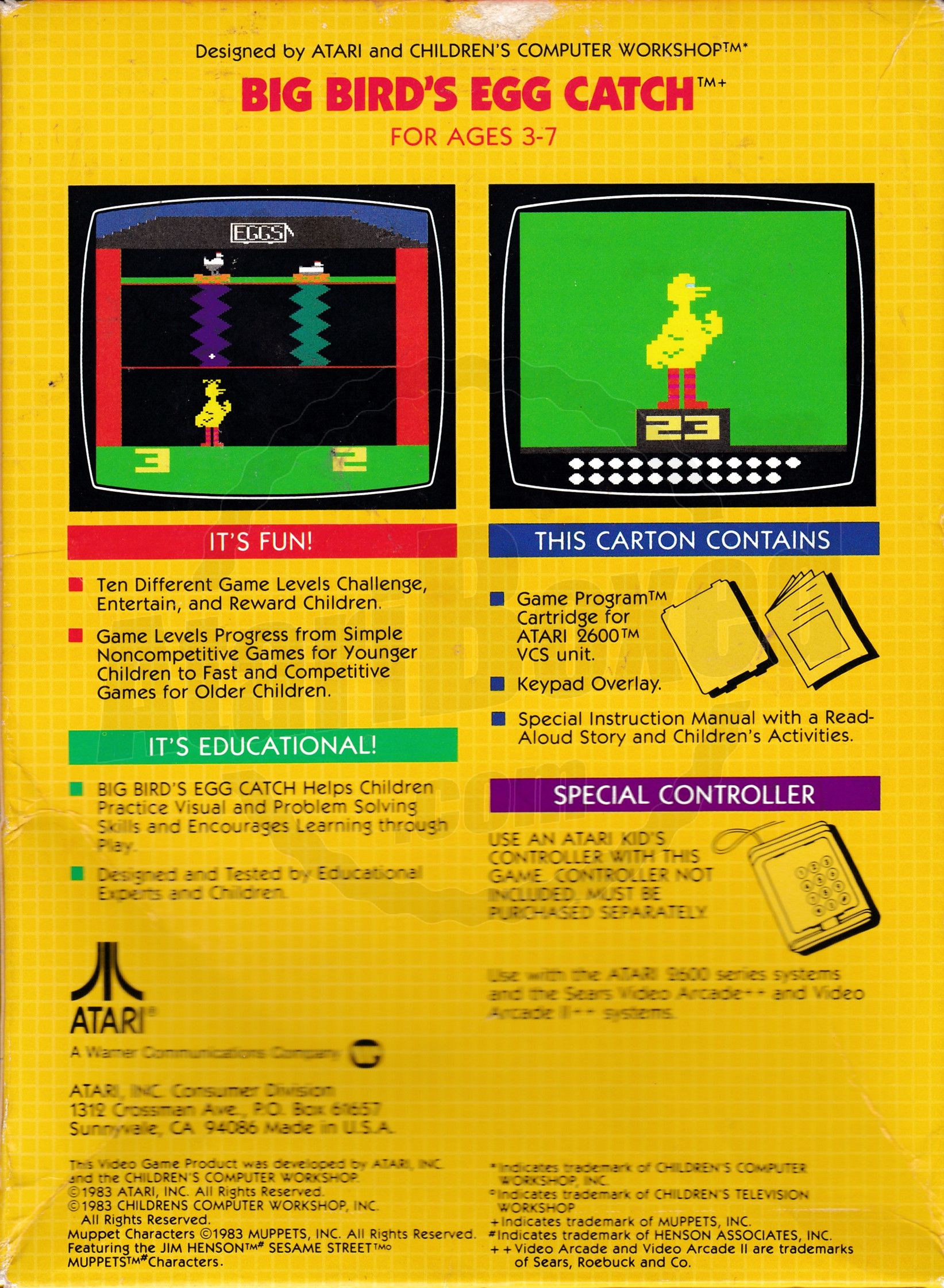 Big Bird´s Egg Catch, Atari Jogos online